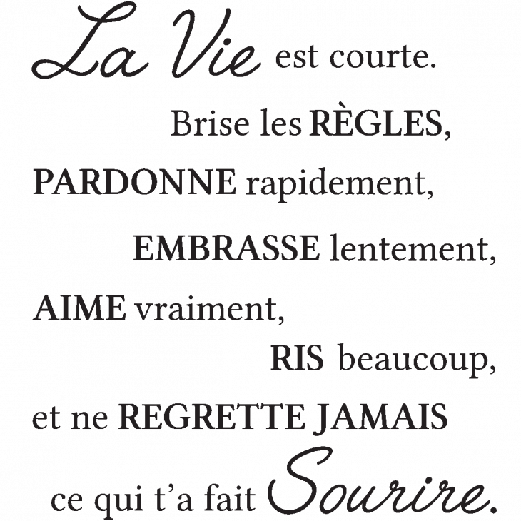 Wall decals with quotes - Wall decal quote brise les règles - ambiance-sticker.com