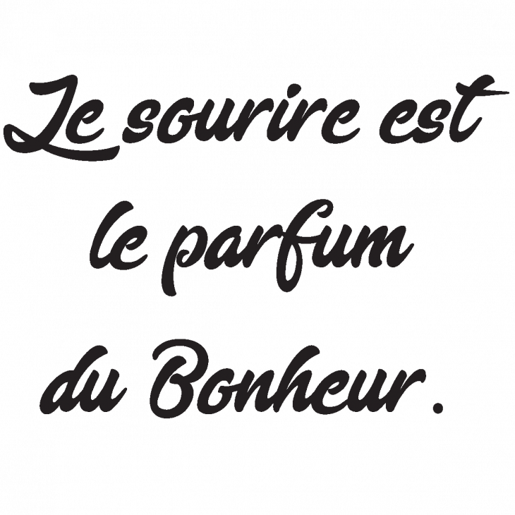 Wall decals with quotes - Quote wall sticker le sourire est le parfum du bonheur - ambiance-sticker.com