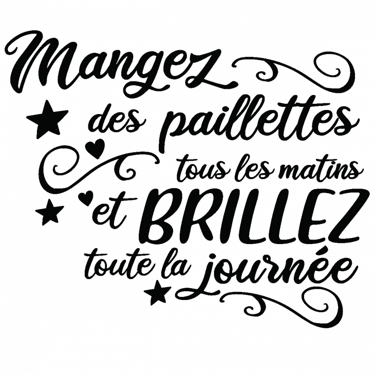 Wall decals with quotes - Quote wall sticker mangez des paillettes - ambiance-sticker.com