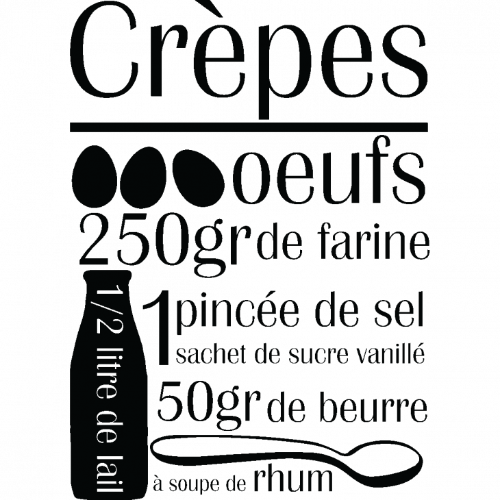 Wall decals for the kitchen - Wall decal Crèpes - ambiance-sticker.com