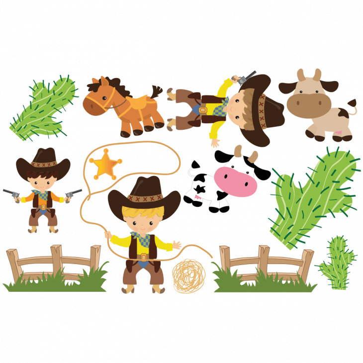 Wall decals for kids - Wall decal the cowboys - ambiance-sticker.com