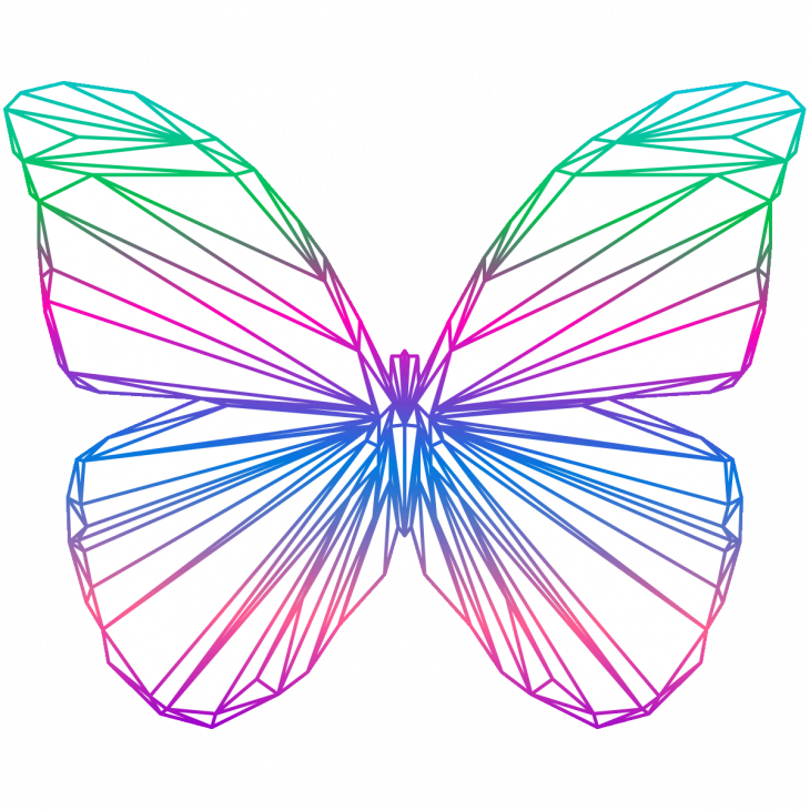 Wall decals for kids - Wall decal origami butterfly rainbow - ambiance-sticker.com