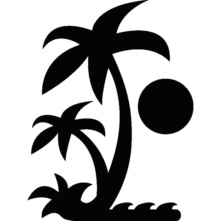 Car Stickers  - Palm Trees with sun - ambiance-sticker.com