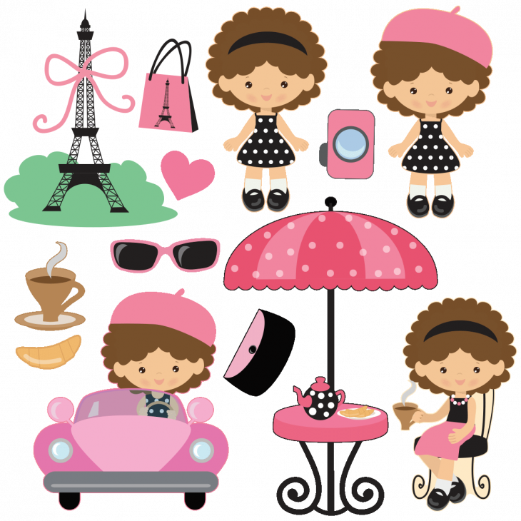 Wall decals for kids - Wall decal parisian girls - ambiance-sticker.com