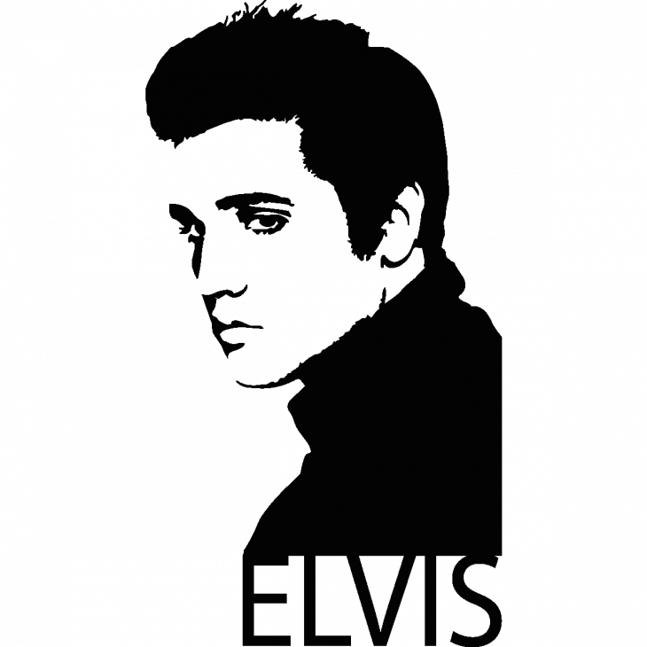 Wall decals with quotes - Wall decal Elvis Portrait - ambiance-sticker.com