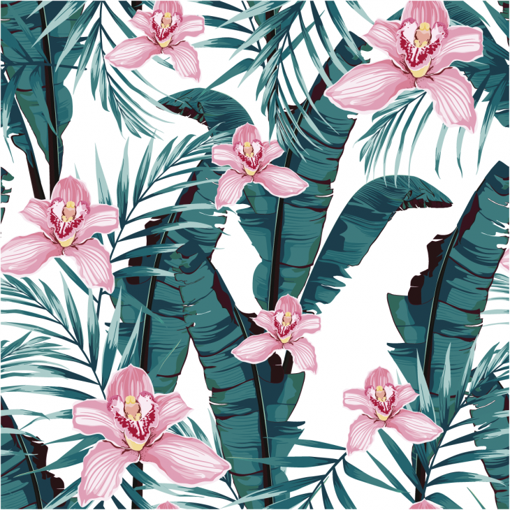 wall decal tropical tapestry - Wall decal tropical tapestry San Fracisco - ambiance-sticker.com