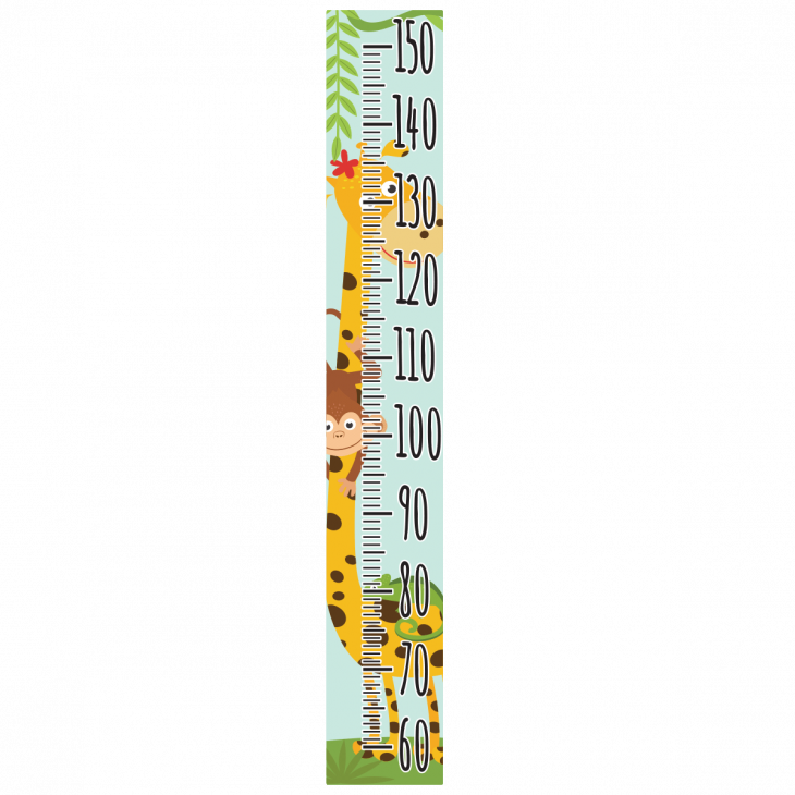 Wall decals child measuring board - Wall sticker child height savanna animals - ambiance-sticker.com