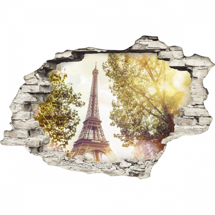 Wall decals landscape - Wall sticker Landscape Luce della città di Parigi - ambiance-sticker.com