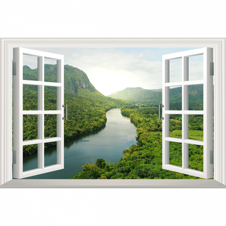 Wall decals landscape - Wall decal landscape view of the amazon jungle - ambiance-sticker.com