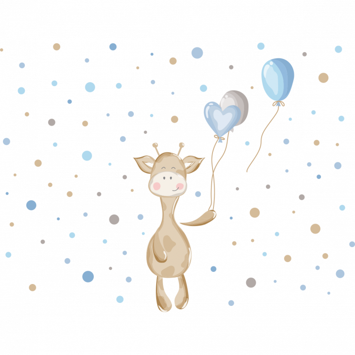 Wall decals for kids - Funny giraffes and balloons stickers - ambiance-sticker.com