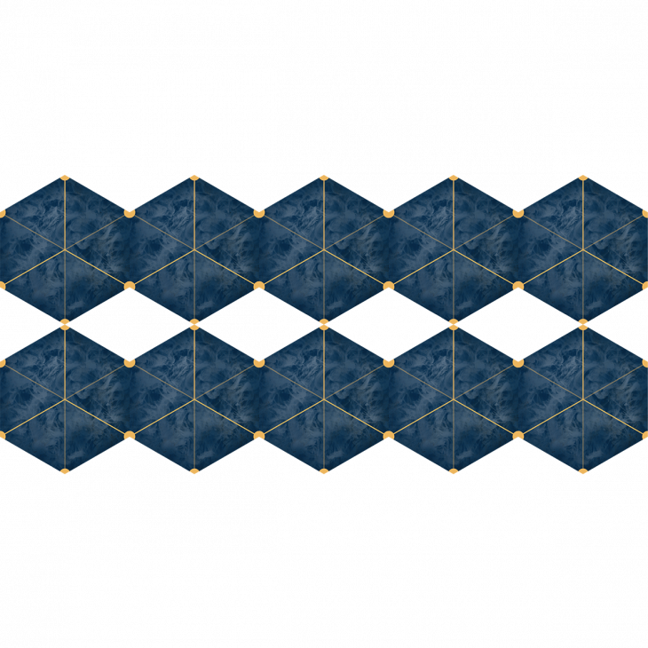 Stickers hexagons floor tiles  - Wall hexagons floor night blue non-slip - ambiance-sticker.com