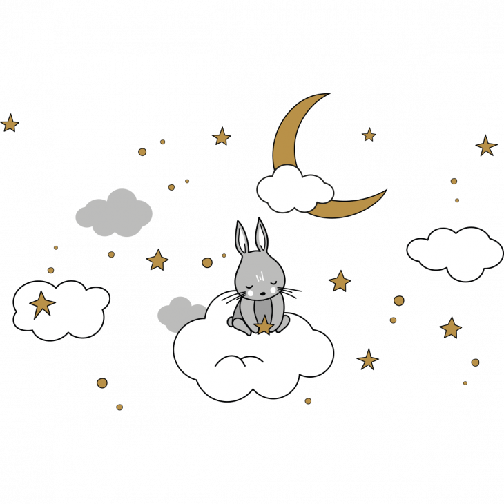Animals wall decals - Wall decals star counter bunny - ambiance-sticker.com
