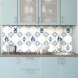 vinilos azulejos - 9 vinilo baldosas de cemento porcelana azul - ambiance-sticker.com