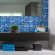 vinilos baldosas de cemento - 9 vinilo baldosas azulejos cortina de mosaicos azules - ambiance-sticker.com