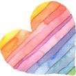 Papel pintado pre-pegado - Papel pintado prepegado - corazon arcoiris - ambiance-sticker.com