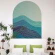 Papel pintado pre-pegado - Papel pintado prepegado arco olas del mar abstractas - ambiance-sticker.com