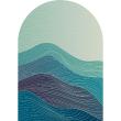 Papel pintado pre-pegado - Papel pintado prepegado arco olas del mar abstractas - ambiance-sticker.com