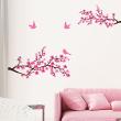 Vinilos decorativos diseños - Vinilo 2 ramas de cerezo japonés y 3 pájaros - ambiance-sticker.com