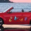 Vinilos coche - Vinilo coche mariposas coloridas - ambiance-sticker.com