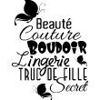 Vinilos con frases - Vinilo Beauté,couture,boudoir - ambiance-sticker.com