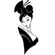 Vinilos decorativos de siluetas - Pegatina Mujer asiática Busto - ambiance-sticker.com