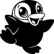 Vinilos infantiles de paredes - Vinilo Pingüino bailando dibujos animados - ambiance-sticker.com