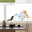 Gato y pescados - ambiance-sticker.com
