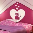 Vinilos dormitorios - Vinilo decorativo Gatos en el amor - ambiance-sticker.com