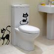 Vinilos decorativos de WC - Vinilo Gatos delgados - ambiance-sticker.com