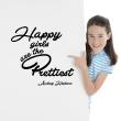 Vinilos con frases -  Pegatina de parede citación happy girls ary the prettiest - Audrey Hepburn - ambiance-sticker.com