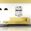 Vinilos con frases -  Pegatina de parede citación La vie - Joan Lennon - ambiance-sticker.com