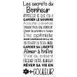Vinilos con frases -  Pegatina cita les secrets du bonheur - ambiance-sticker.com