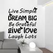 Vinilos con frases -  Pegatina de parede citación Live simple, dream big - ambiance-sticker.com