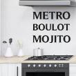 Vinilos con frases -  Pegatina cita métro boulot mojito - ambiance-sticker.com