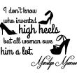 Vinilos con frases -  Pegatina de parede cita modo high heels - Marilyn Monroe - ambiance-sticker.com