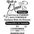 Vinilos con frases -  Pegatina de parede citación Recette de l'Amour - ambiance-sticker.com
