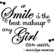 Vinilos con frases -  Pegatina de parede cita smile is the best makeup - Marilyn Monroe - ambiance-sticker.com