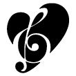 Vinilos decorativos música - Vinilo Corazón de la música - ambiance-sticker.com