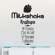 Vinilos decorativos para la cocina - Vinilo cocina receta Milkshake Fraise&#8203; - ambiance-sticker.com