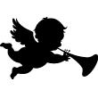 Vinilos decorativos de siluetas - Pegatina Cupido clarinete soplado - ambiance-sticker.com