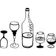Vinilos decorativos para la cocina - Vinilo decorativo botella y copas - ambiance-sticker.com