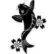 Vinilos decorativos Animales - Vinilo Diseñar buen pescado y flores - ambiance-sticker.com