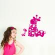 Vinilos infantiles de paredes - Vinilo Dos jirafas y un pájaro - ambiance-sticker.com