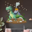 Vinilos decorativos dinosaurio - Vinilo dinosaurio tiranosaurio en la isla - ambiance-sticker.com