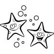 Vinilos decorativos de baño - Vinilo estrellas de mar sonrientes - ambiance-sticker.com