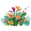Vinilos decorativos flor - Vinilo el abanico de flores tropicales - ambiance-sticker.com