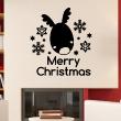 Vinilos de la Navidad - Vinilo Cervatillo y copos de nieve - ambiance-sticker.com