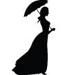Vinilos decorativos de siluetas - Pegatina Mujer con paraguas - ambiance-sticker.com