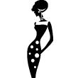 Vinilos decorativos de siluetas - Mujer traje de puntos - ambiance-sticker.com