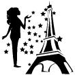 Vinilos decorativos de Paris - Vinilo Mujer en la Torre Eiffel - ambiance-sticker.com